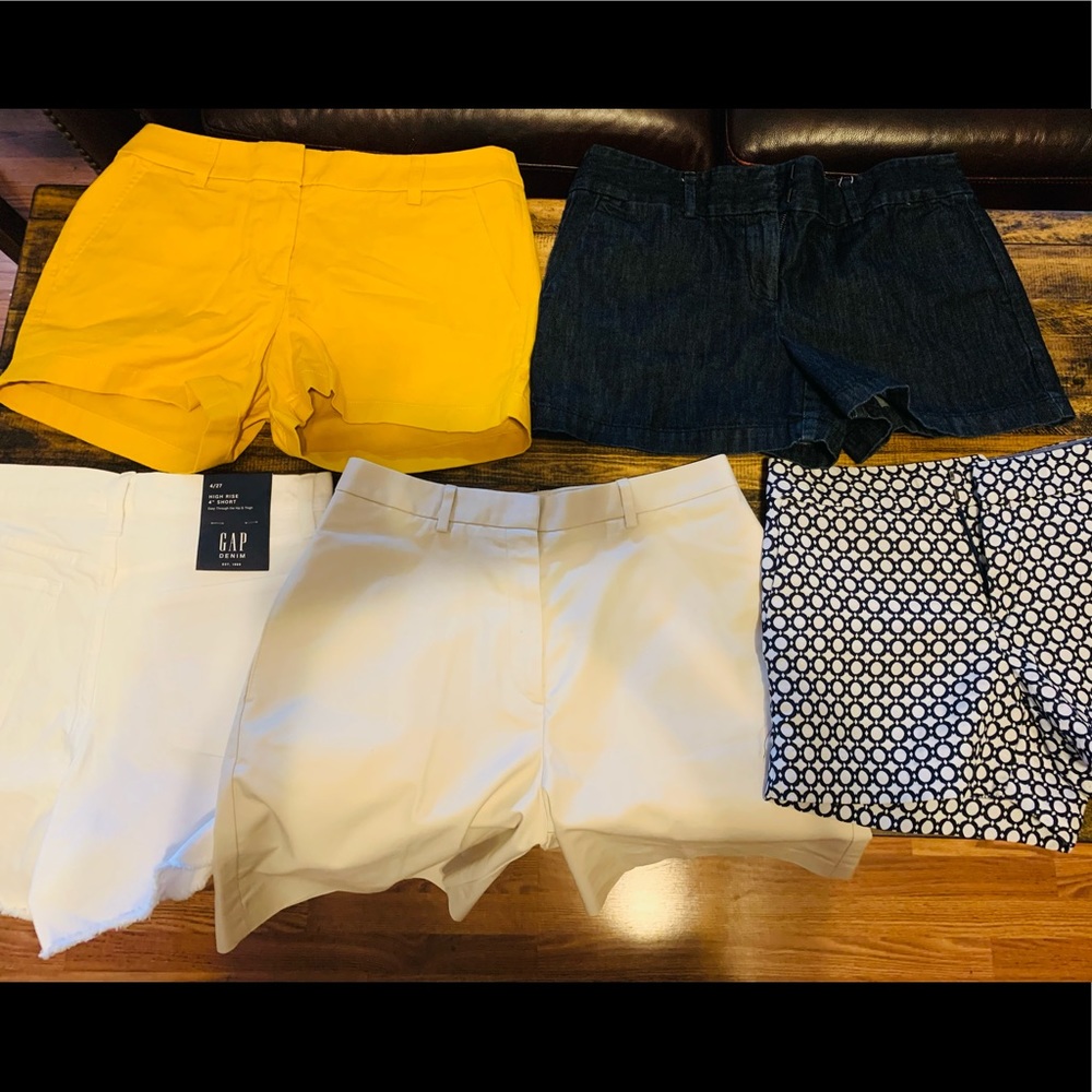 5 pairs of shorts, size 4: NWT Brooks Bros, J Crew, Gap, LOFT, Banana Republic